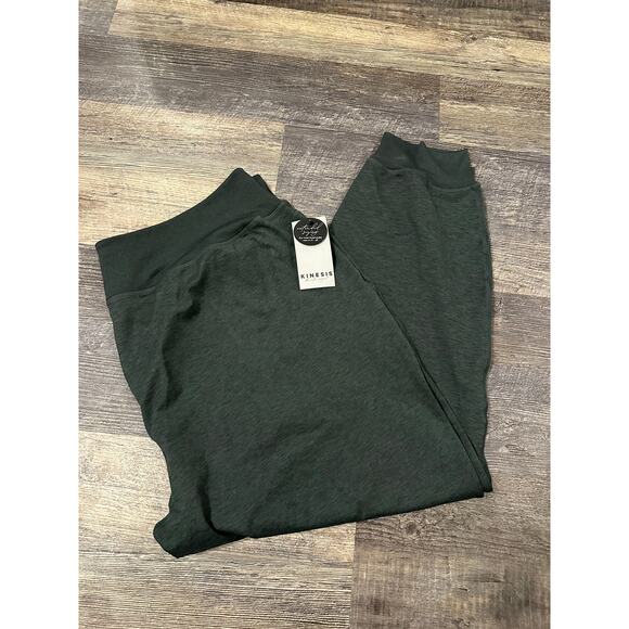 Kinesis Pants - Kinesis Women Olive Green Elastic Waist Active Stretch Joggers Pants Size 3X NWT
